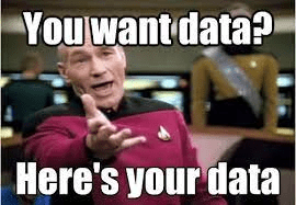 Meme mit Captain Picard, dass Daten anbietet.
