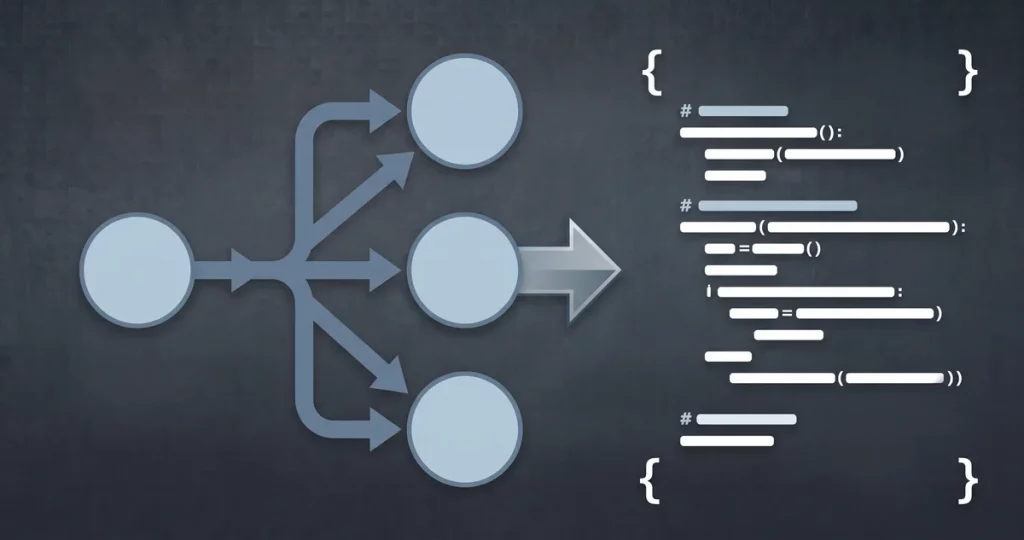 Workflow-Diagramm wandelt sich in Code - Fallstudie n8n Prototyp zu Python Produktivsystem